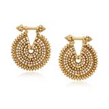 PAIR OF TRIBAL GOLD EARRINGS -    - Online Auction of Fine Jewels and Silver