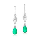 AN IMPORTANT PAIR OF COLOMBIAN EMERALD AND DIAMOND EARRINGS -    - Online Auction of Fine Jewels and Silver