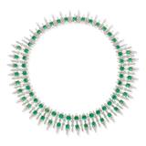 AN IMPRESSIVE EMERALD AND DIAMOND NECKLACE -    - Online Auction of Fine Jewels and Silver