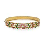 RUBY, EMERALD AND DIAMOND BANGLE -    - Online Auction of Fine Jewels and Silver
