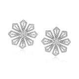 PAIR OF DIAMOND FLOWER EARRINGS -    - Online Auction of Fine Jewels and Silver