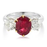 A MAGNIFICENT BURMESE RUBY AND DIAMOND RING -    - Fine Jewels and Silver