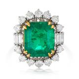 EMERALD AND DIAMOND RING -    - Fine Jewels and Silver