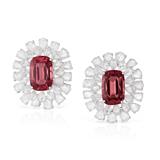 PAIR OF RUBELLITE AND DIAMOND EARRINGS -    - Fine Jewels and Silver