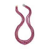 AN IMPORTANT BURMESE RUBY BEAD NECKLACE -    - Fine Jewels and Silver