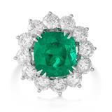 AN IMPORTANT COLOMBIAN EMERALD AND DIAMOND RING -    - Fine Jewels and Silver