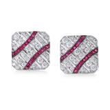 PAIR OF RUBY AND DIAMOND CUFFLINKS -    - Fine Jewels and Silver