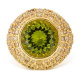 PERIDOT AND COLOURED DIAMOND RING -    - Fine Jewels and Silver