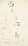 Untitled (Seated Woman) - F N Souza - Winter Live Auction