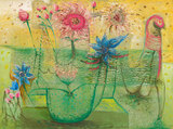 Green River, Red Flowers - Manu  Parekh - Spring Online Auction