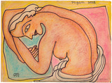 Woman Reclining in Bed - Jogen  Chowdhury - Spring Live Auction