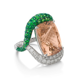 MORGANITE, TSAVORITE AND DIAMOND RING -    - Fine Jewels and Silver