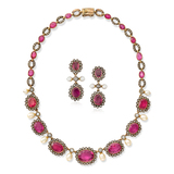SUITE OF GEMSET NECKLACE AND EARRINGS -    - Fine Jewels and Silver