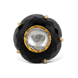 ONYX AND DIAMOND ‘POLKI‘ RING -    - Fine Jewels and Silver