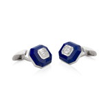PAIR OF LAPIS LAZULI AND DIAMOND CUFFLINKS-  -Fine Jewels and Silver (Apr 30-May 02, 2024)
