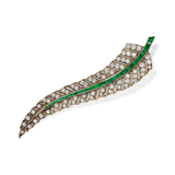PERIOD EMERALD AND DIAMOND BROOCH -    - Fine Jewels and Silver