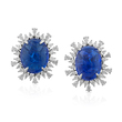 PAIR OF TANZANITE AND DIAMOND EARRINGS - Fine Jewels and Silver