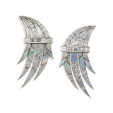 PAIR OF MOTHER OF PEARL AND DIAMOND EARRINGS -    - Fine Jewels and Silver