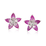 PAIR OF PINK SAPPHIRE AND DIAMOND EARRINGS -    - Fine Jewels and Silver