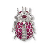 RUBY AND DIAMOND ‘LADYBUG‘ BROOCH -    - Fine Jewels and Silver