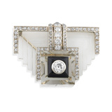 AN IMPORTANT ART DECO ONYX, CRYSTAL AND DIAMOND BROOCH BY GEORGES FOUQUET -    - Fine Jewels and Silver