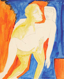 Untitled (Man carrying Women) - F N Souza - Works From a Distinguished Private Collection: Francis Newton Souza | Day Sale