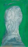 Untitled (Sliver Head on Green) - F N Souza - Works From a Distinguished Private Collection: Francis Newton Souza | Day Sale