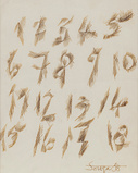 Untitled (Numbers) - F N Souza - Works From a Distinguished Private Collection: Francis Newton Souza | Day Sale