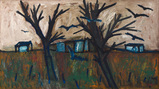 Landscape With Crows - F N Souza - Evening Sale