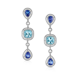 PAIR OF TANZANITE AND  AQUAMARINE  EARRINGS  -    - Fine Jewels and Silver