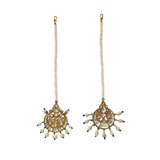 SET OF TWO: CRYSTAL AND PEARL ‘MAANG TIKAS‘ OR FOREHEAD ORNAMENTS -    - Fine Jewels and Silver