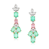 PAIR OF GREEN BERYL, MORGANITE AND DIAMOND EARRINGS -    - Fine Jewels and Silver