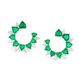 PAIR OF EMERALD AND DIAMOND EARRINGS -    - Fine Jewels and Silver