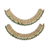 MAGNIFICENT PAIR OF PERIOD DIAMOND ‘POLKI PAIZEB‘ OR ANKLETS -    - Fine Jewels and Silver