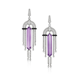 PAIR OF AMETHYST AND DIAMOND EARRINGS -    - Fine Jewels and Silver