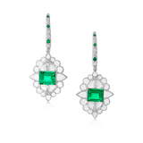 AN IMPORTANT COLOMBIAN EMERALD AND DIAMOND EARRINGS -    - Fine Jewels and Silver