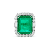 AN IMPORTANT COLOMBIAN EMERALD AND DIAMOND RING -    - Fine Jewels and Silver