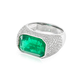 ZAMBIAN EMERALD AND DIAMOND RING -    - Fine Jewels and Silver