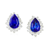 PAIR OF TANZANITE AND DIAMOND EARRINGS -    - Fine Jewels and Silver