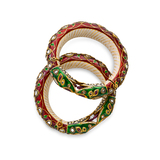 PAIR OF PERIOD GEMSET ‘MAKARA’-HEAD ‘KADAS’ OR BANGLES -    - Fine Jewels and Silver