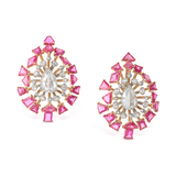 PAIR OF PINK SAPPHIRE AND DIAMOND EARRINGS -    - Fine Jewels and Silver