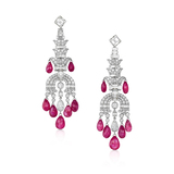 PAIR OF IMPRESSIVE BURMESE RUBY AND DIAMOND EARRINGS -    - Fine Jewels and Silver