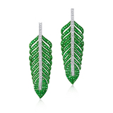 PAIR OF TSAVORITE AND DIAMOND EARRINGS -    - Fine Jewels and Silver