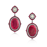 PAIR OF BURMESE RUBY AND DIAMOND EARRINGS -    - Fine Jewels and Silver