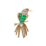 EMERALD AND DIAMOND BROOCH -    - Fine Jewels and Silver