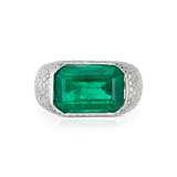 ZAMBIAN EMERALD AND DIAMOND RING -    - Fine Jewels and Silver