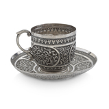 PERIOD KUTCH SILVER CUP AND SAUCER -    - Monochrome