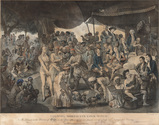 Colonel Mordaunt`s Cock Match: At Lucknow in the Province of Oude in the Year 1786, at which were present several High and Distinguished Personages - Richard Earlom  after Johann Joseph Zoffany RA - Monochrome