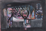 Cat with a Parrot in Her Tummy - Jyoti Bhatt - Summer Online Auction