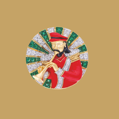 EMERALD AND DIAMOND BUTTON COVER BY KRISHEN KHANNA